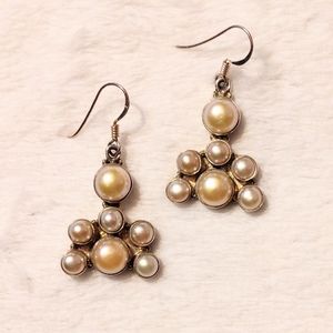 Beautiful pearl sterling silver earrings